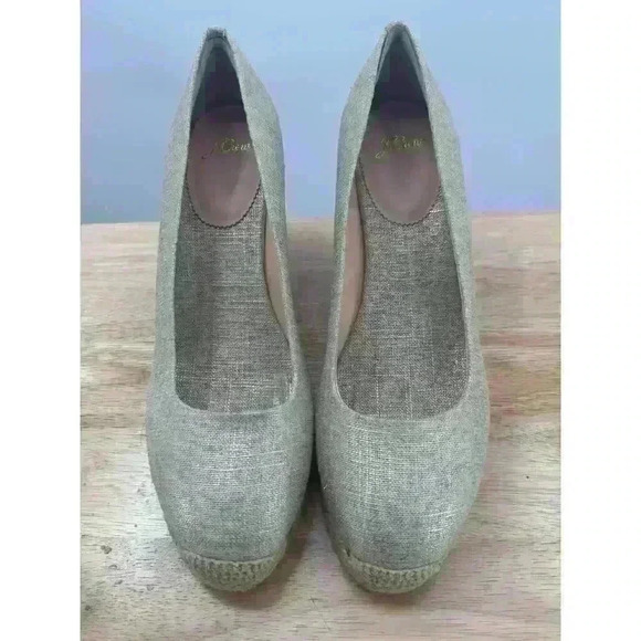 J. Crew Women's Seville Metallic Gold Wedge Espadrilles Sz 11 Summer Shoes - Picture 2 of 10